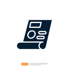 An icon depicting a rolled-up document or blueprint, symbolizing planning or design.