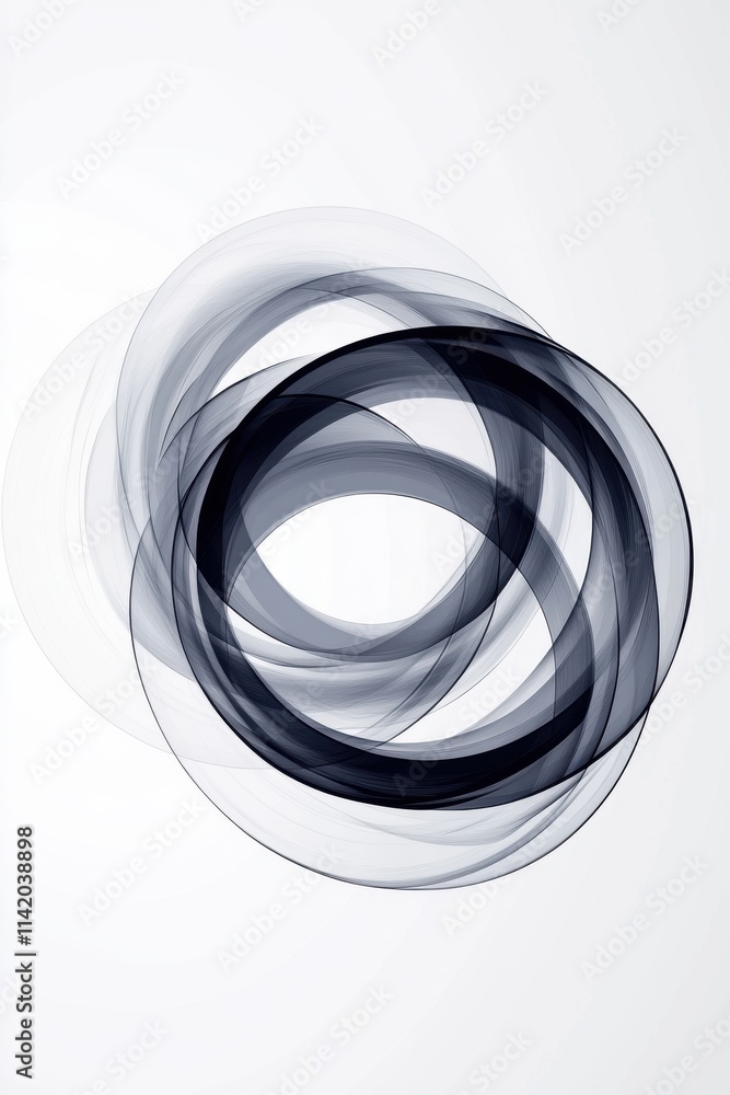 Poster abstract monochrome circles create a dynamic visual flow, enhancing any modern aesthetic.