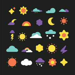 Obraz premium set of sky and weather design element