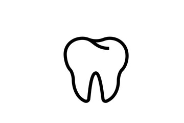 Tooth, linear icon vector illustration. Simple outline dental design.