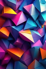 Obraz premium Vibrant abstract pattern of colorful geometric shapes creating a dynamic visual experience.