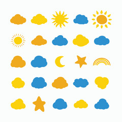 set of sky and weather design element