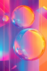 Vibrant abstract composition featuring colorful orbs and dynamic lines creating a captivating modern design.