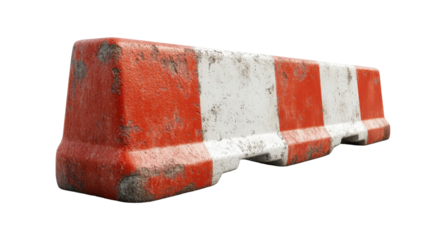 cement road barrier isolated on white background