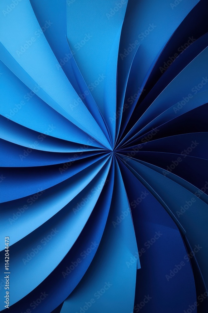 Poster vibrant blue paper swirl creating a dynamic, artistic texture that captivates with its depth and mov