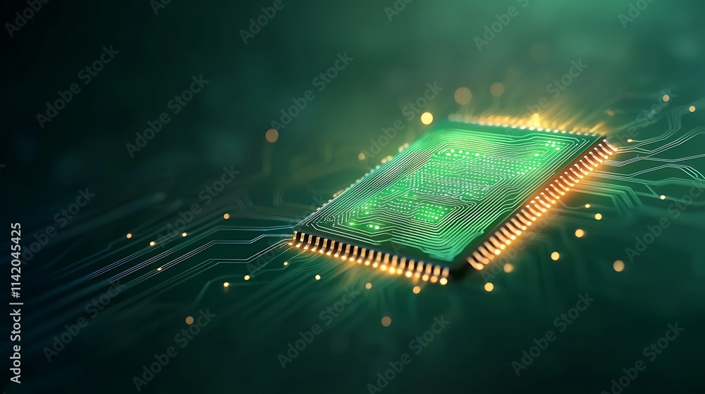 Poster futuristic circuit board art a close-up on technological innovation and microchip concepts