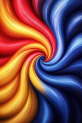 Obraz premium A vibrant swirl of red, yellow, and blue, creating a dynamic and energetic abstract design.
