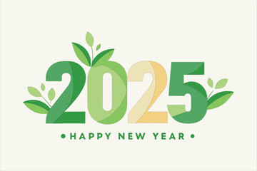 happy new year 2025 graphic with nature