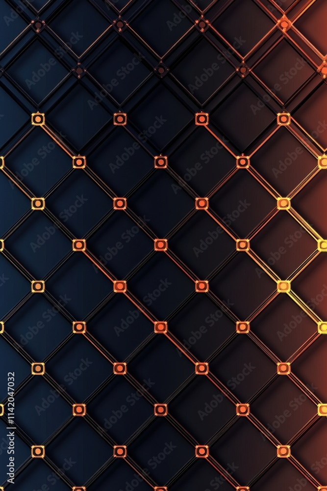 Poster a textured pattern featuring interwoven dark and glowing orange elements, creating a modern and dyna
