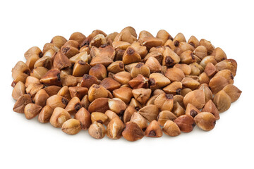 Raw buckwheat isolated on white background
