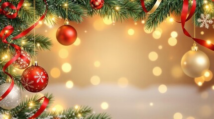 Fototapeta premium Christmas background with baubles 