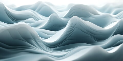 Fototapeta premium Abstract blue waves, flowing lines, layered texture, undulating surface, smooth curves, digital art.
