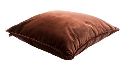 Obraz premium Chocolate Velvet Pillow on transparent background PNG.