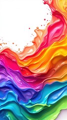 Obraz premium Colorful waves of bright paints on the white background
