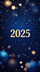 New Year background with snowflakes and stars