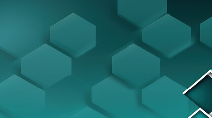 Abstract Teal Hexagon Pattern Background