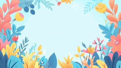 Fototapeta premium Fresh Cartoon Border Background - A Delightful Frame for Imaginative Scenes. The Colorful and Playful Cartoon Border, with Its Cheerful Design, Adding a Touch of Whimsy to the Background