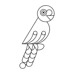 funny bird coloring page for kids