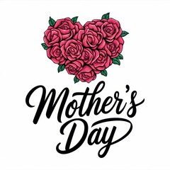 Heart Shaped Rose Bouquet Mothers Day Greeting