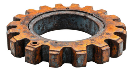 old gears isolated on white background