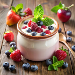 berry yogurt pot