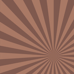 Brown swirling pattern background. Mocha Mousse 2025. Vortex starburst spiral twirl square. Helix rotation rays. Converging scalable stripes. Vector illustration