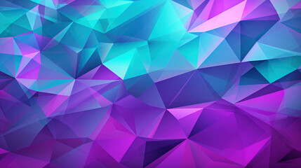 Abstract Low Poly Background,  Teal Purple Geometric Design