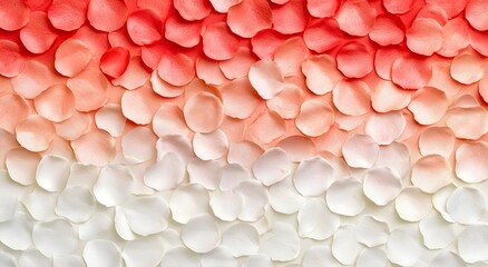 Obraz premium Close-up of white and red rose petals. A background with copy space for a Valentine's Day theme. A romantic idea to make Valentine's Day memorable.