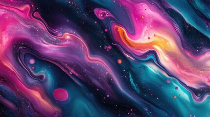Obraz premium Vibrant Abstract Cosmic Swirl in Pink and Blue Colors