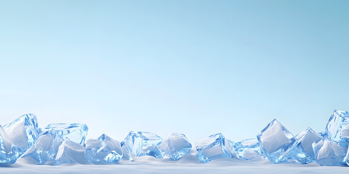 Icy Blue Cubes: A Refreshing Winter Wonderland