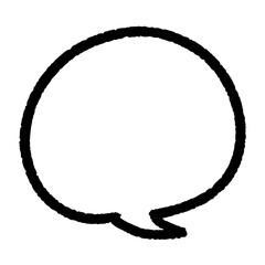 黒色の線だけの吹き出し素材