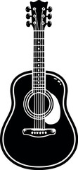 Guitar vector black silhouette cricut design for T-shirt