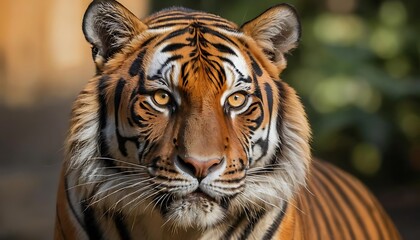 Obraz premium Majestic Tiger Gazing Portrait Intense Stare Wildlife Photography