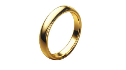 Golden ring, transparent background