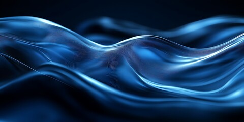 Obraz premium Abstract blue waves flowing smoothly. (2)