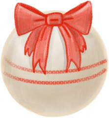 분홍 리본 크리스마스 볼