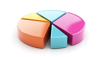 Obraz premium 3D Pie Chart Illustrating Market Share Distribution Among Competitors