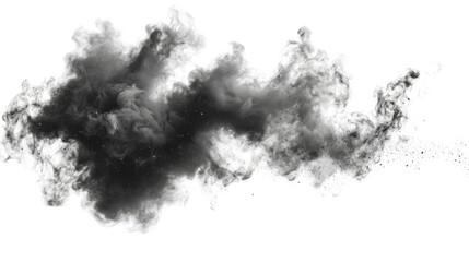 black smoke isolated on white background