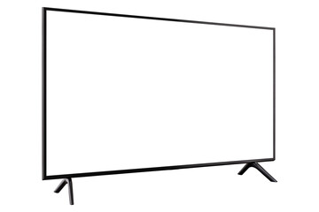 Smart TV with blank screen isolated on with background.