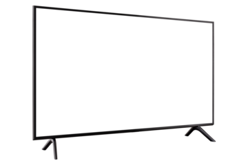 Smart TV with blank screen isolated on with background.