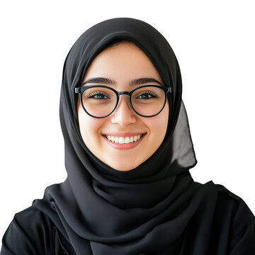 Islamic Student Smiling Happily Radiating Joy and Positivity on Transparent Background