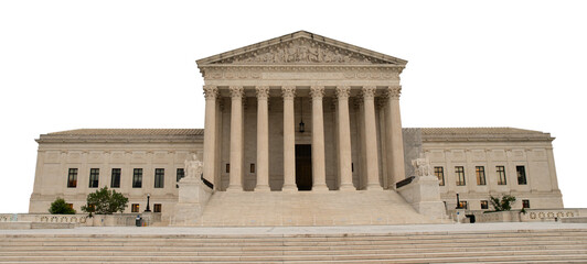 Front view of United States of America Supreme Court building with no background PNG