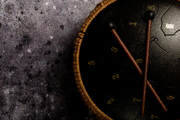 musical instrument handpan, glucophone. Steel tongue drum.