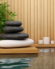 Zen Garden Meditation Room Stones Wood Water