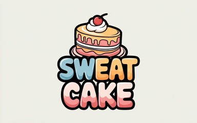 Sweet Cake Logo Featuring Delicious Layered Cake