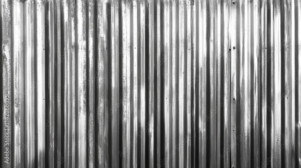 Poster silver metallic corrugated surface with texture and patterns