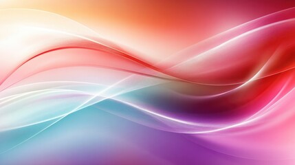 Abstract Colorful Waves Pattern with Soft Gradients and Lines