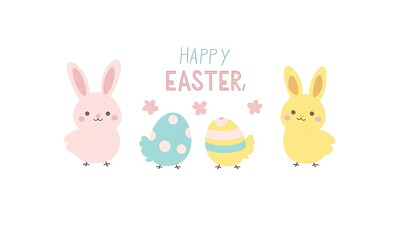 Obraz premium Happy Easter clip art elements for design
