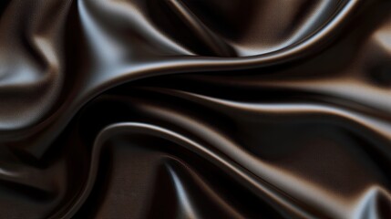 Fototapeta premium Smooth Dark Fabric Texture with Elegant Waves and Subtle Sheen