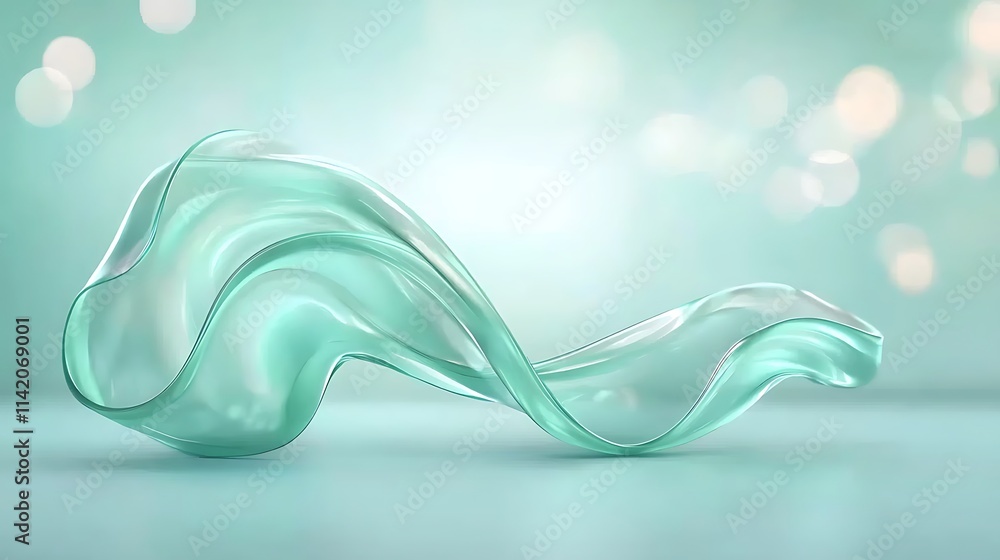 Aufkleber flowing abstract design studio setting 3d render light environment artistic concept